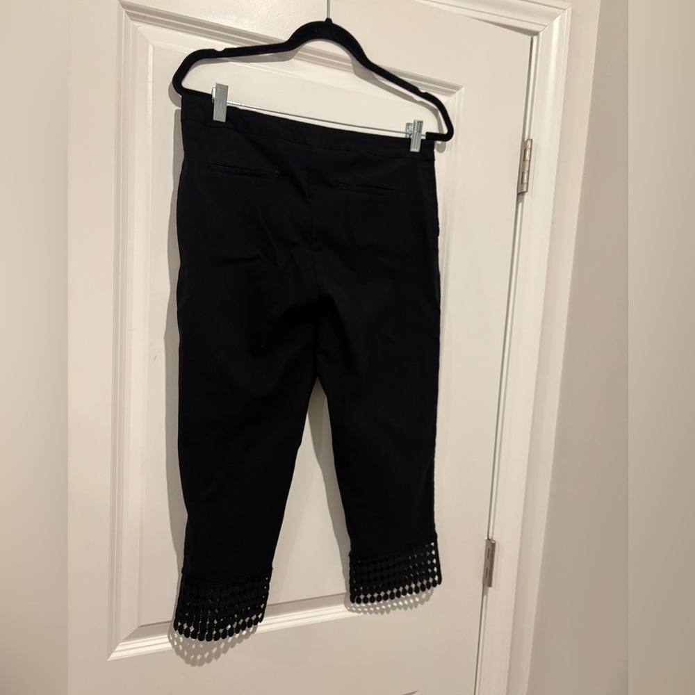 Zac & Rachel black Capri with cut out details